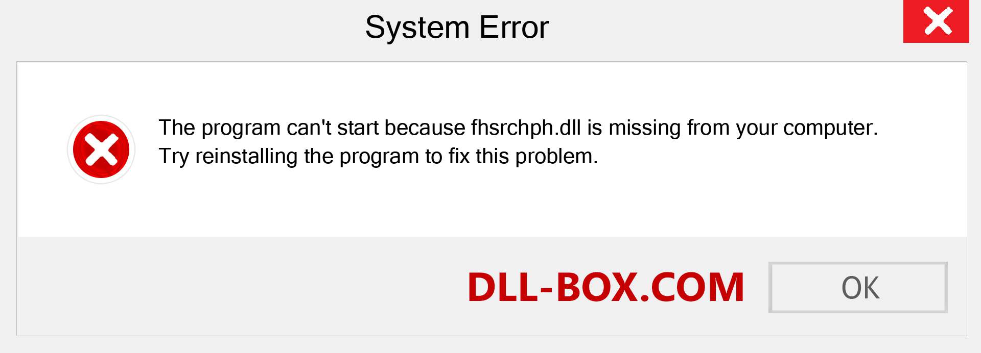  fhsrchph.dll file is missing?. Download for Windows 7, 8, 10 - Fix  fhsrchph dll Missing Error on Windows, photos, images