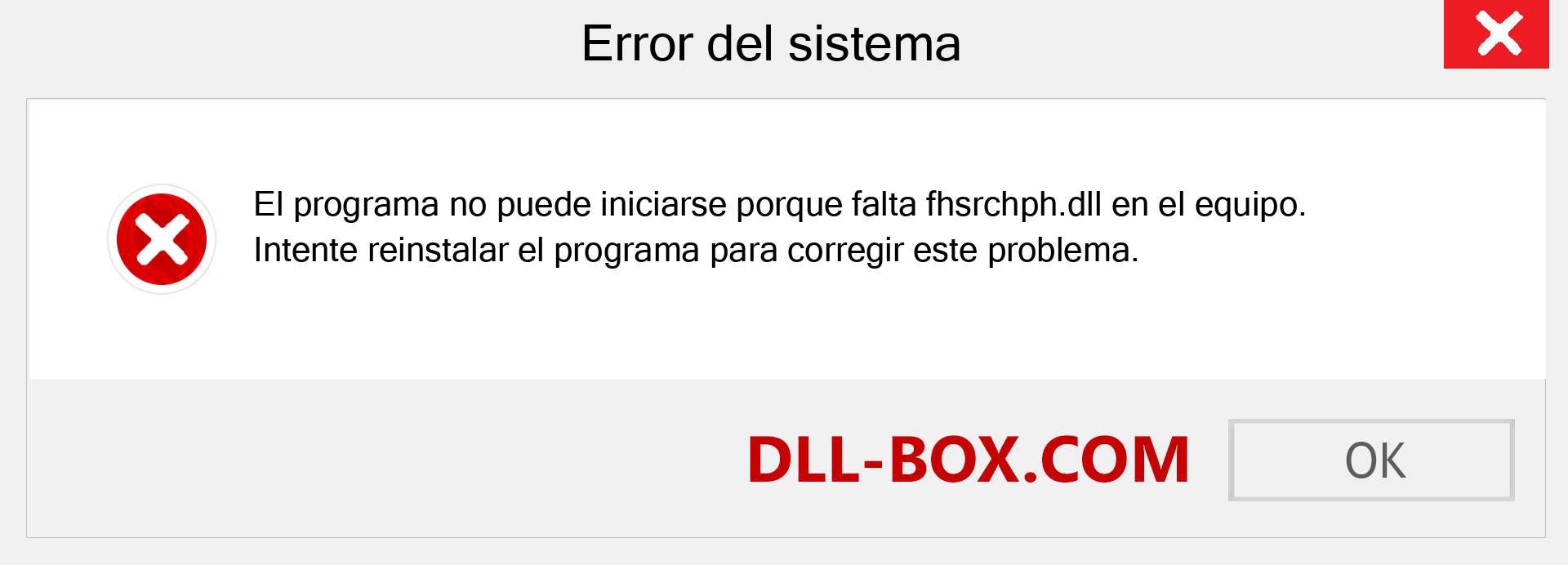 ¿Falta el archivo fhsrchph.dll ?. Descargar para Windows 7, 8, 10 - Corregir fhsrchph dll Missing Error en Windows, fotos, imágenes